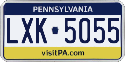 PA license plate LXK5055
