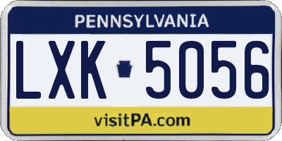 PA license plate LXK5056
