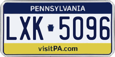 PA license plate LXK5096