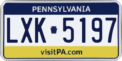 PA license plate LXK5197