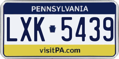 PA license plate LXK5439