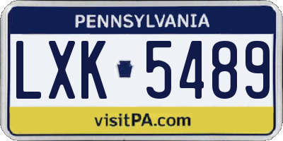 PA license plate LXK5489