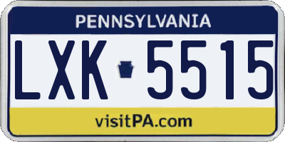 PA license plate LXK5515