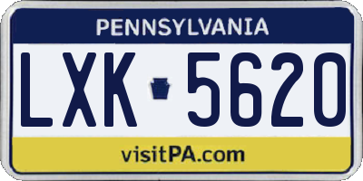 PA license plate LXK5620