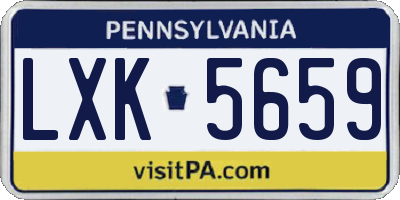 PA license plate LXK5659