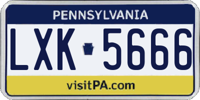 PA license plate LXK5666