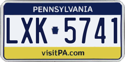 PA license plate LXK5741