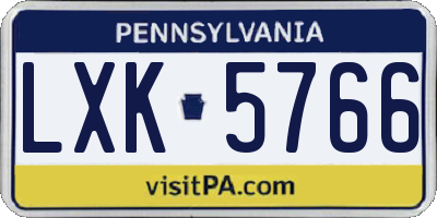 PA license plate LXK5766