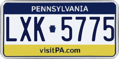 PA license plate LXK5775