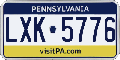 PA license plate LXK5776