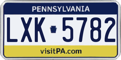 PA license plate LXK5782