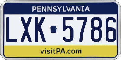 PA license plate LXK5786