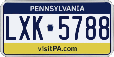 PA license plate LXK5788