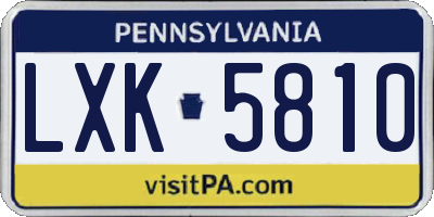 PA license plate LXK5810