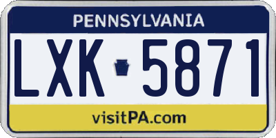 PA license plate LXK5871