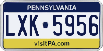 PA license plate LXK5956