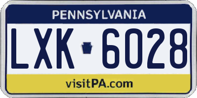 PA license plate LXK6028