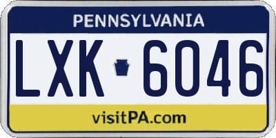 PA license plate LXK6046