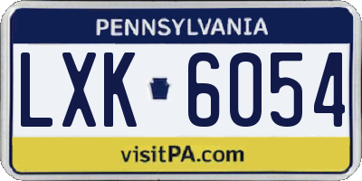PA license plate LXK6054