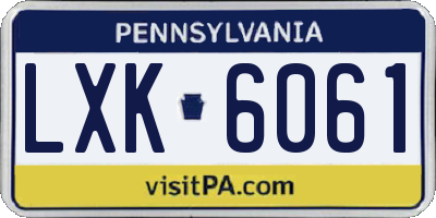 PA license plate LXK6061