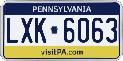 PA license plate LXK6063