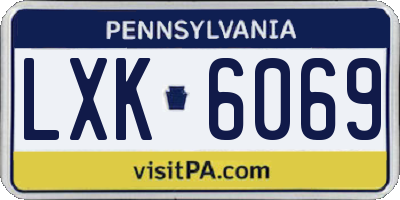 PA license plate LXK6069