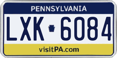 PA license plate LXK6084