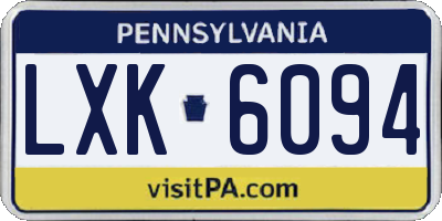 PA license plate LXK6094