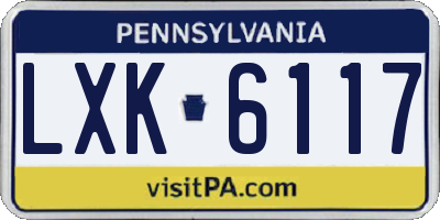 PA license plate LXK6117