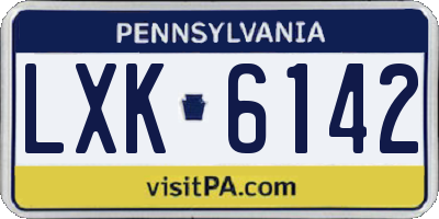 PA license plate LXK6142