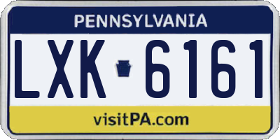 PA license plate LXK6161