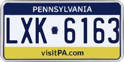 PA license plate LXK6163
