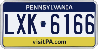 PA license plate LXK6166