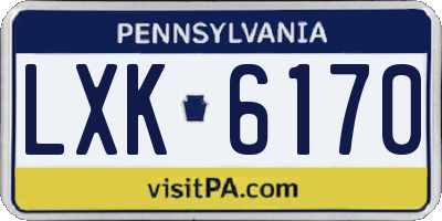 PA license plate LXK6170