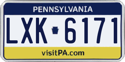 PA license plate LXK6171