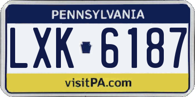 PA license plate LXK6187