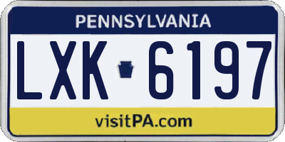PA license plate LXK6197