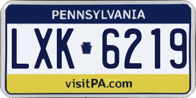 PA license plate LXK6219