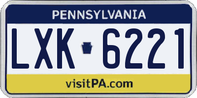 PA license plate LXK6221