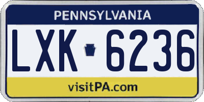 PA license plate LXK6236