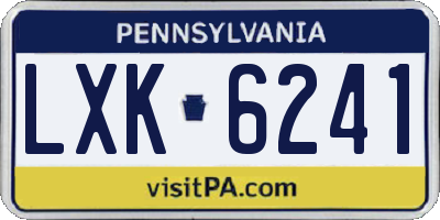 PA license plate LXK6241