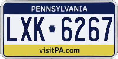PA license plate LXK6267