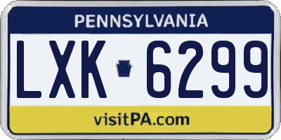 PA license plate LXK6299