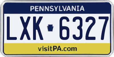 PA license plate LXK6327