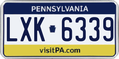 PA license plate LXK6339