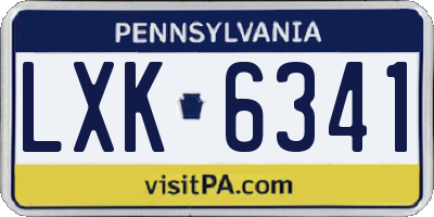 PA license plate LXK6341