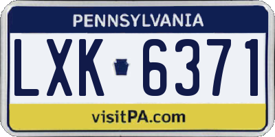PA license plate LXK6371