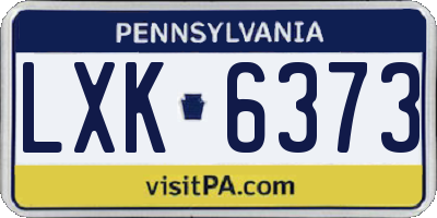 PA license plate LXK6373