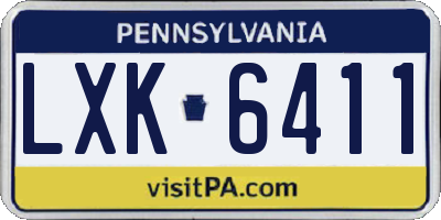 PA license plate LXK6411