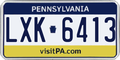 PA license plate LXK6413
